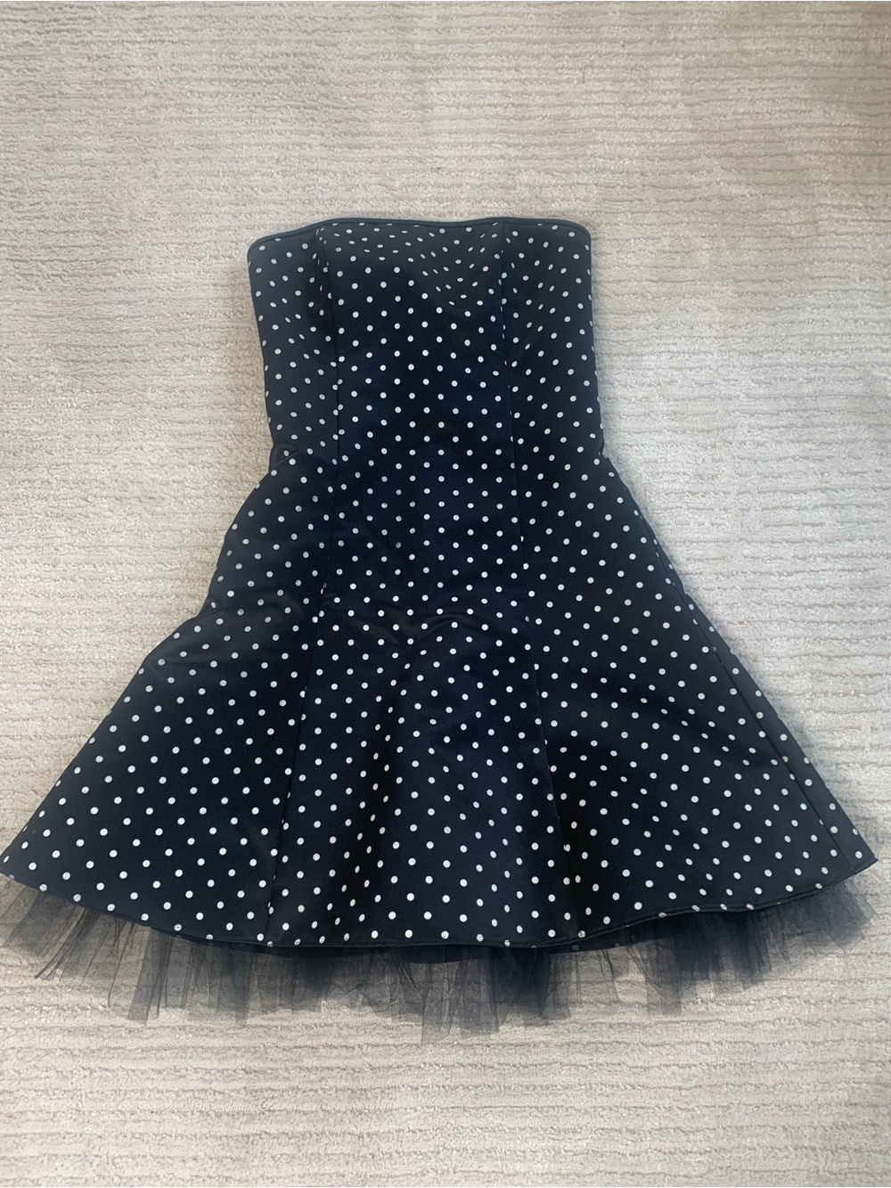 Jessica McClintock For Gunne Sax Vintage Polka Dot Dress Black White Size 9/10